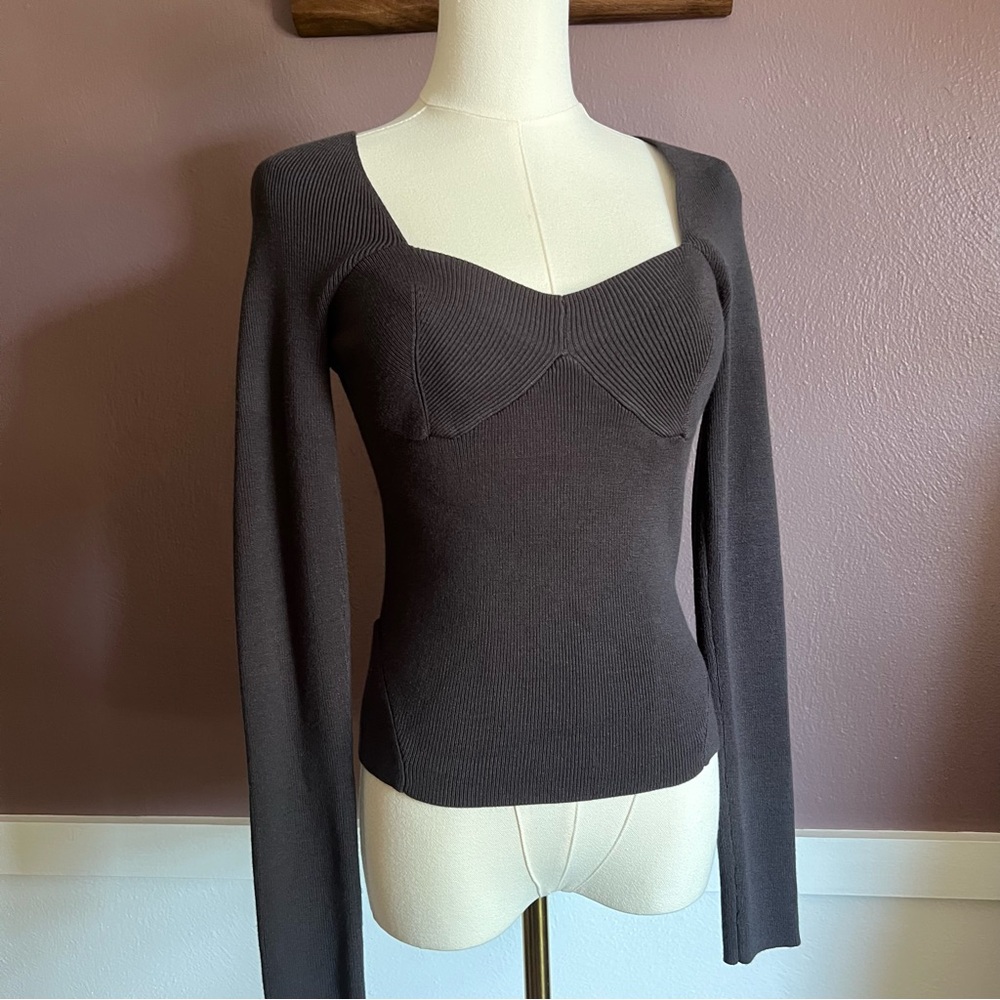 House of Harlow 1960 Heather Gray Long Sleeve Top